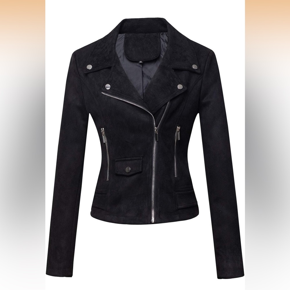 Women's Black Biker Jacket